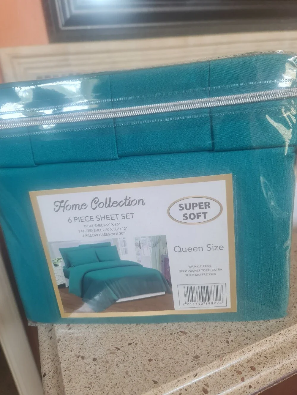 NEW Home Collection ( 6 Piece Sheet Set) Super Soft - Queen Sheet Set - Teal